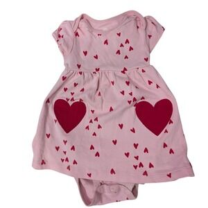 Just One‎ You Carter's Baby Girl Pink Heart Bodysuit Dress 12 Months